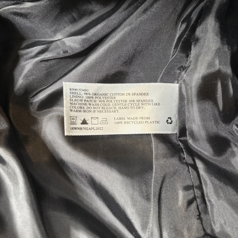 Hope & Henry Boys Sz 4 Black Corduroy Blazer‎ Jacket w/Brown Elbow Patches